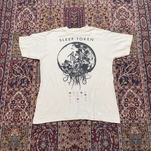Sleep Token Band T Shirt Size L Tour concert cream white black set list logo